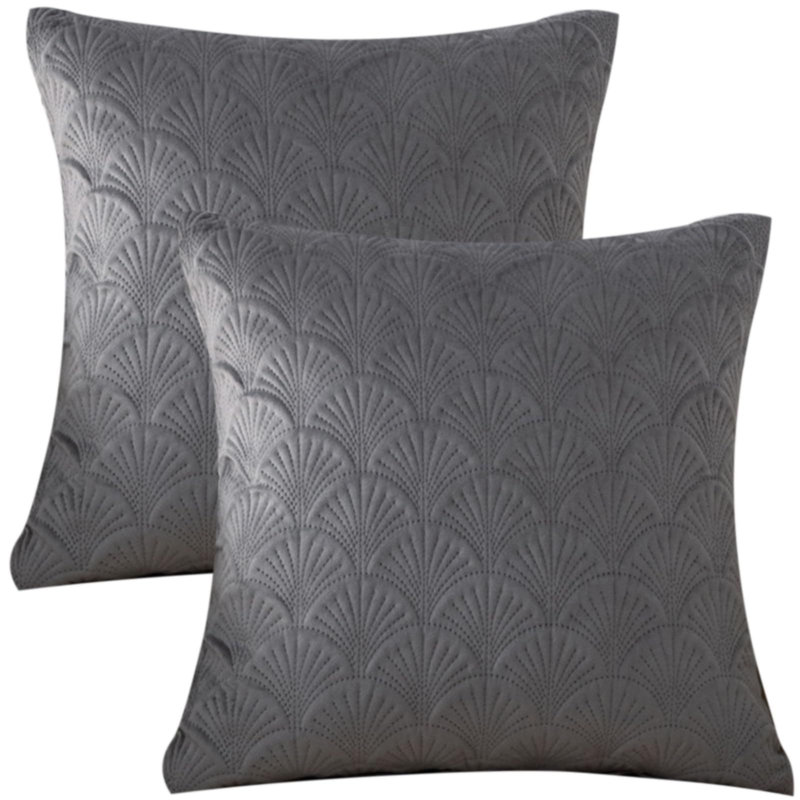 Traziewell Set of 2 Grey Cushion Covers 45cm x 45cm Pillow Cover Soft Square Plain Decorative 18x18 Inches Throw Pillowcases for Sofa Bed Bedroom Living Room with Invisible Zipper 161