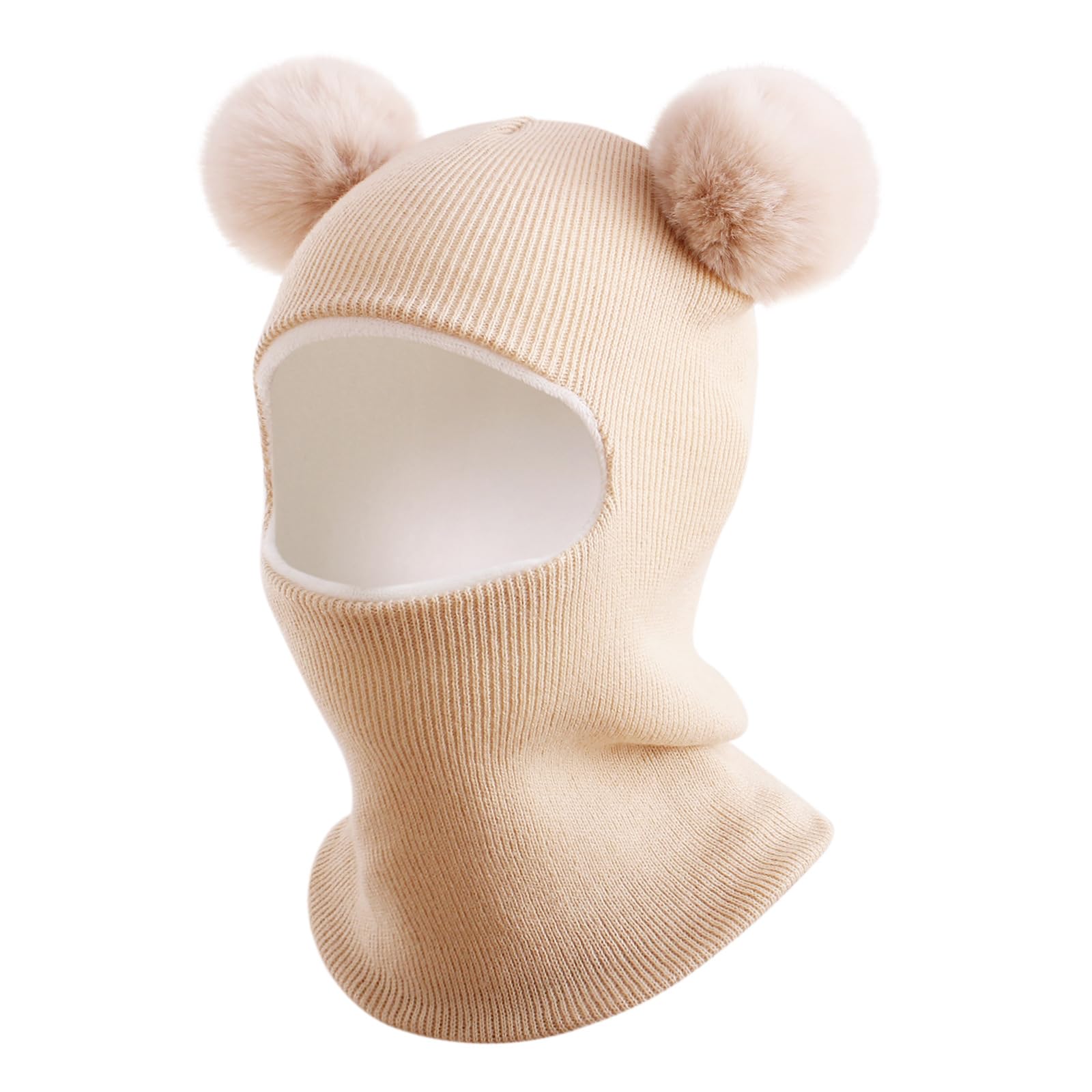 AYPOW Warme winter bivakmuts voor baby's en kinderen van 1 tot 6 jaar, winddichte thermische multifunctionele sjaal voor meisjes jongens peuters, gebreide gezichtsmasker hoeden met fleece gevoerd, Dik