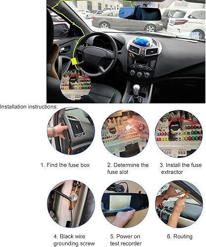 Miniatura 5 de Acouto Kit de cable rígido para cámara de salpicadero, cable de alimentación de 12 V a 28 V a 5 V, adaptador USB, protección contra