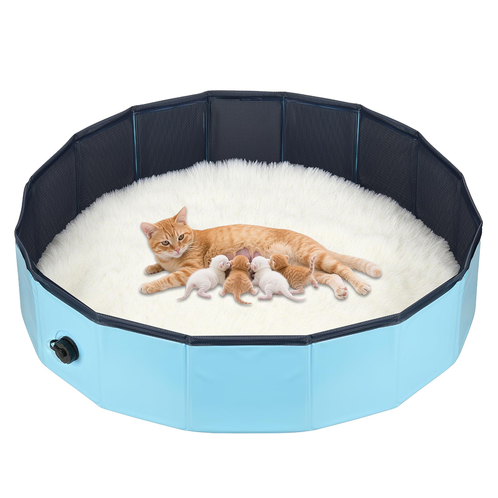 AIHSUMC Cat Birthing Box, Whelping Box for Cats 32x8 inch Whelping Pool Foldable Pet Birth Supplies Portable Puppy Whelping Pen for Dogs Easy to Clean, Can be Used Indoors or Outdoors
