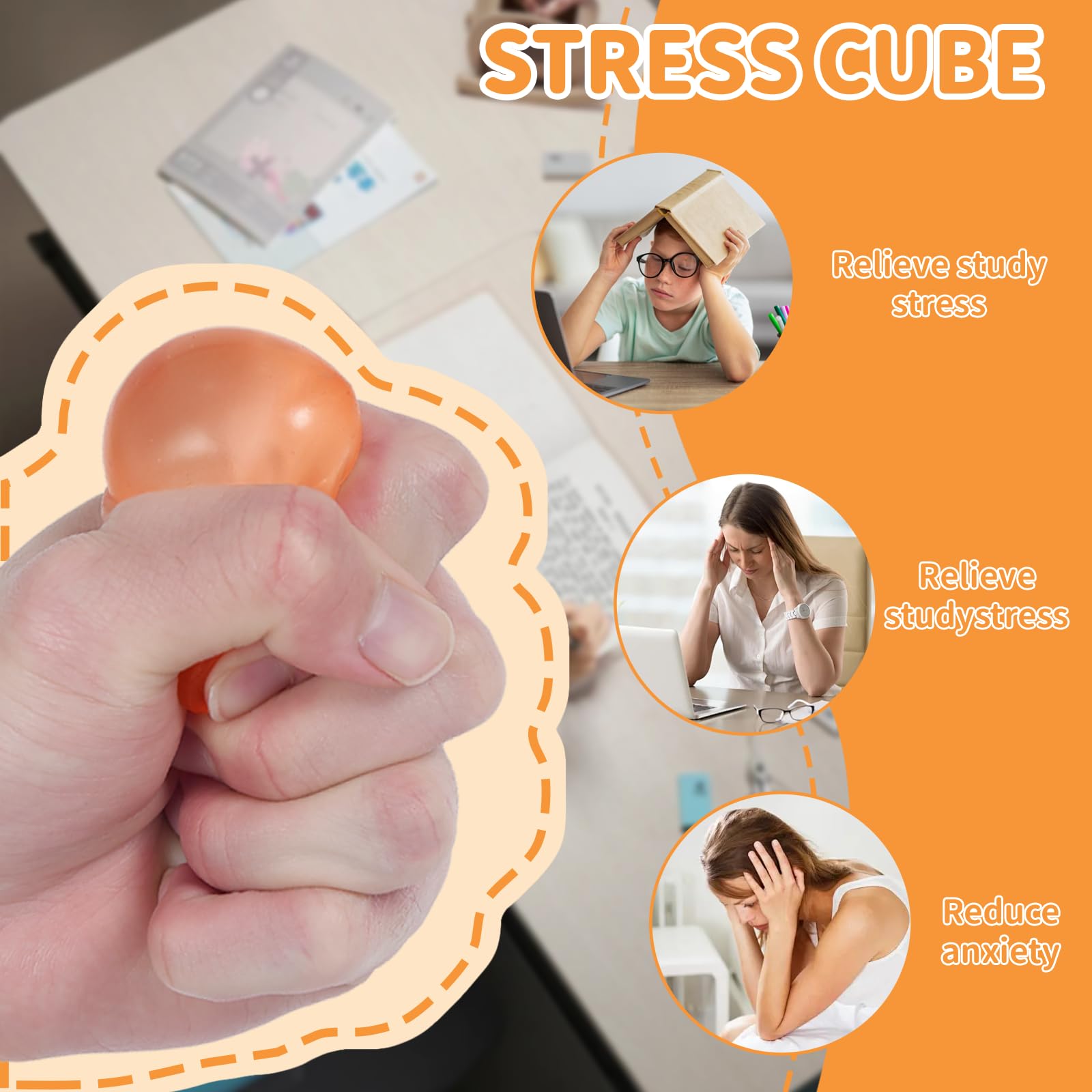 Graphinza Squishy Cubes Squeeze Toys, 1.96" Squishy Cubes Squeeze Toys, Ice Cube Fidget Toy, Sensory Fidget Toys - Image 4