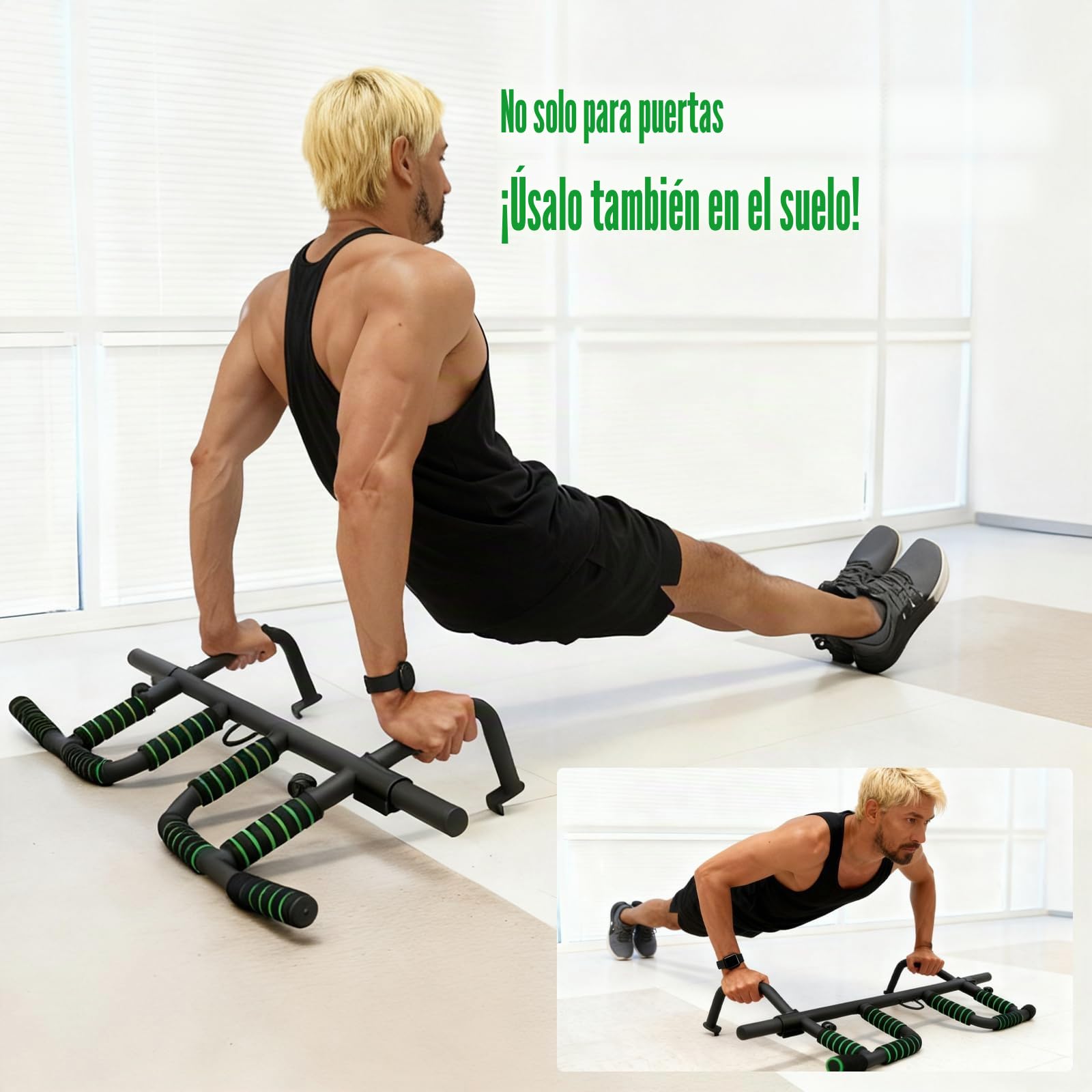 Barra Dominadas Puerta Sin Taladro, Pull Up Bar con Agarre Antideslizante, Ajustable 59-92cm, Ideal para Casa Home Gym Workout