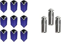 Vista 6 de Optix 3 juegos de dardos delgados Harrows más 1 juego de protectores de vuelo de dardos de aluminio