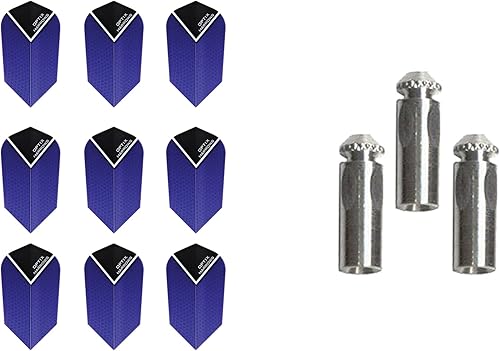 Miniatura 9 de Optix 3 juegos de dardos delgados Harrows más 1 juego de protectores de vuelo de dardos de aluminio Azul