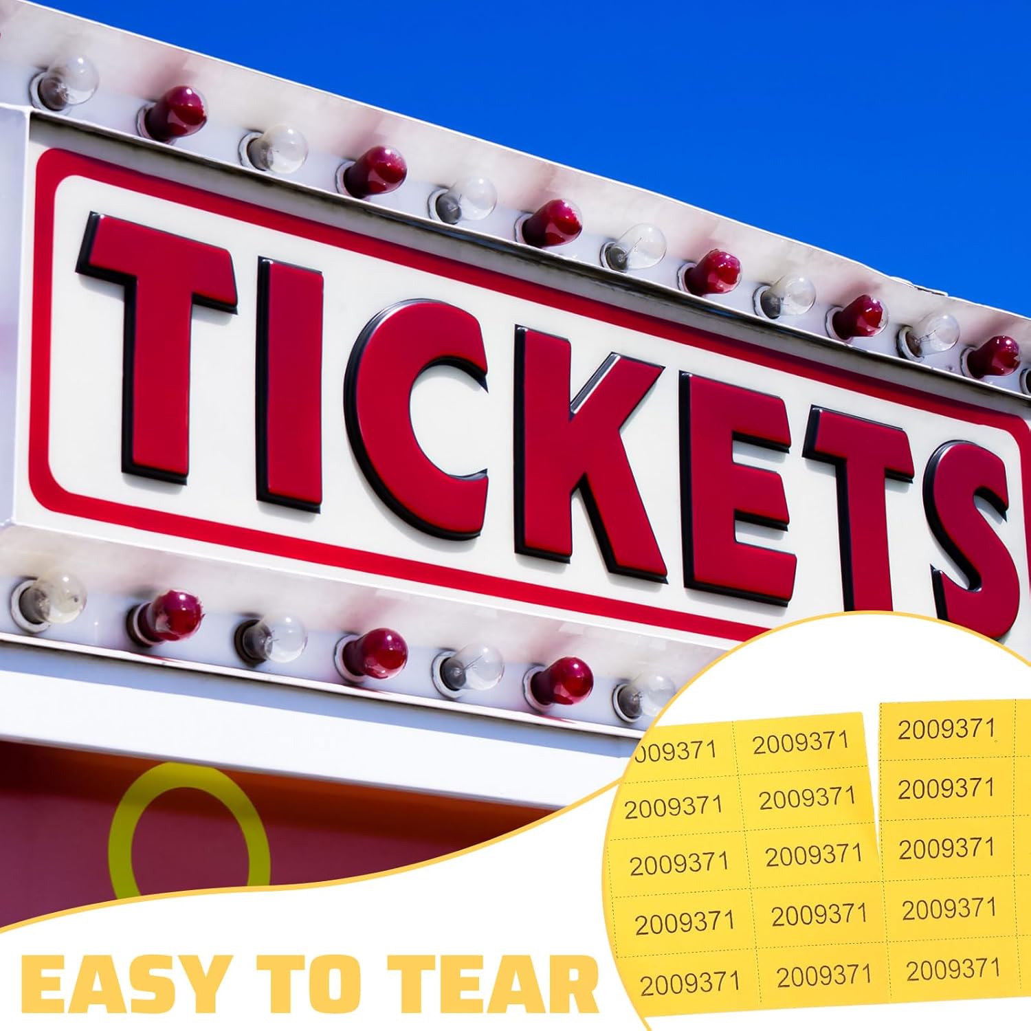 Kosiz 2000 Sheets Raffle Ticket 25 Bid Chinese Auction Tickets Tricky Tray Basket Raffle Sheets for School Class Rewards Carnival Door Prize Fundraiser Event(Dark Yellow, Red, Lake Blue, Dark Green)