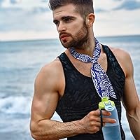 Vista 3 de Bufanda de enfriamiento de hielo, bandana de enfriamiento para cuello, bufandas de enfriamiento para hombres y mujeres, actividades al aire libre