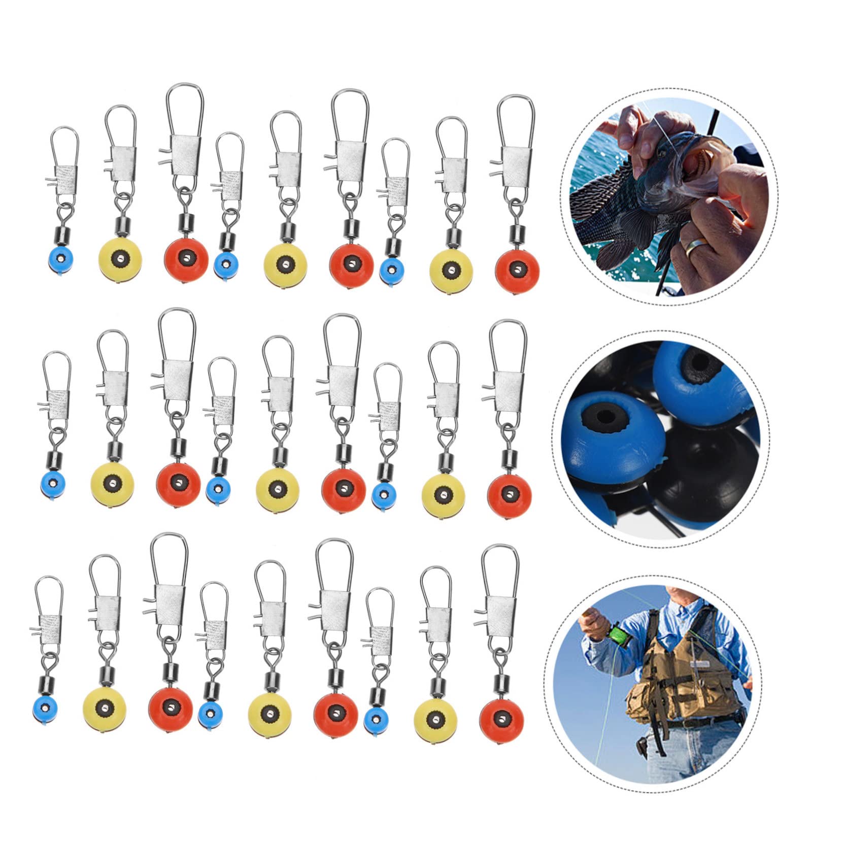 Mipcase 200 Pz fagioli spaziali piccola serratura girevole anello cablato portachiavi esche da pesca girevoli robusto anello da pesca sfera suite perline da attrezzatura da