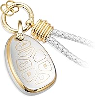 Vista 22 de Funda para Llavero de Audi con Accesorios de Llavero de Cuerda Trenzada de Metal, Estuche Suave Mejorado para Llave A3 A6-A8 E-Tron S3 RS6-7 SQ7-8