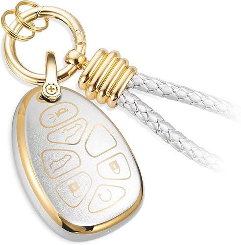 Miniatura 22 de Funda para Llavero de Audi con Accesorios de Llavero de Cuerda Trenzada de Metal, Estuche Suave Mejorado para Llave A3 A6-A8 E-Tron S3 RS6-7 SQ7-8