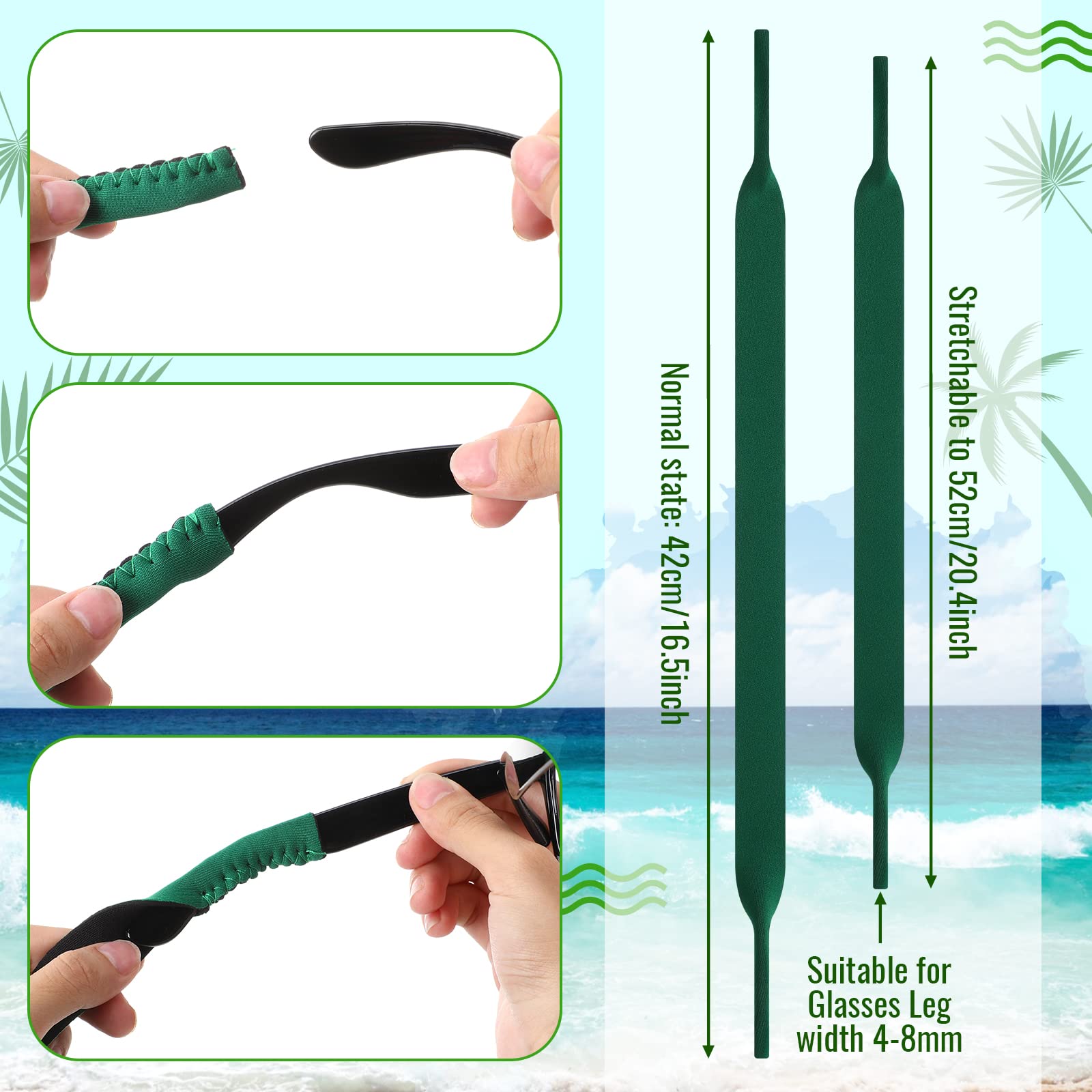 Kanayu 24 Pcs Floating Bulk Sunglass Strap Neoprene Eyewear Retainer