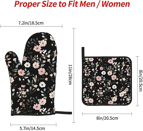 Miniatura 21 de Manoplas de horno y soportes para ollas, arte de mármol blanco y dorado, juego de 4 guantes de cocina resistentes al calor, antideslizantes