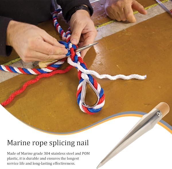 Generico Caviglia per Impiombatura in Acciaio & Pom - Punteruolo per Corde Marine | Strumento per Giunzioni Cime, Drizze E Ormeggi | Attrezzi Manutenzione Barca (Scegli Misura: 17/28/39 Cm) - 2