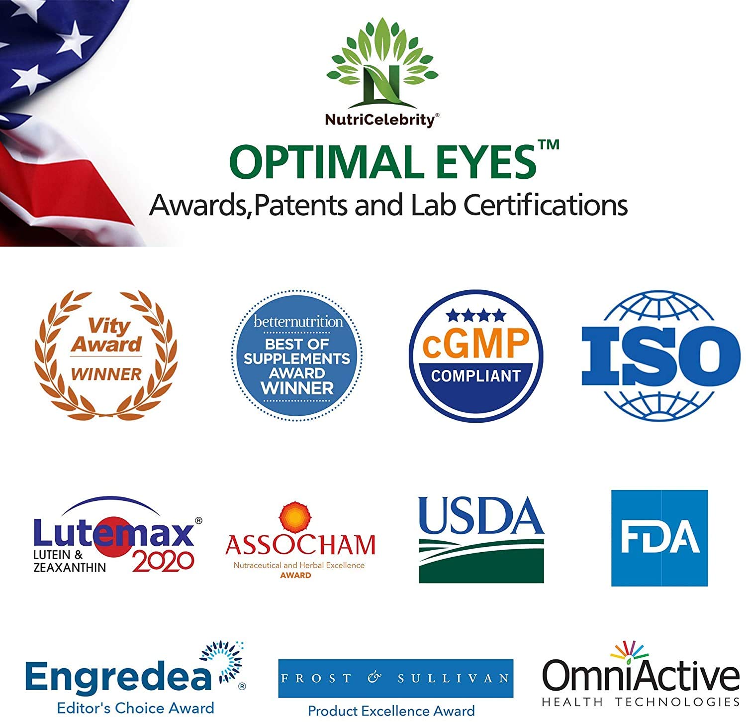 Nutricelebrity Lutein and Zeaxanthin Supplements Eye Vitamins