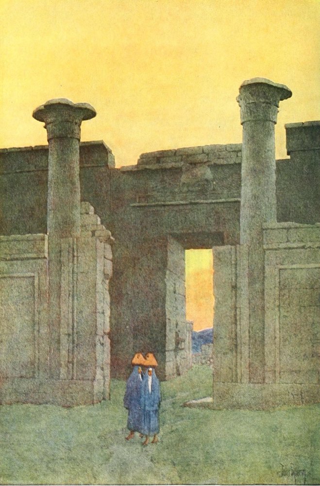 Posterazzi Egypt and its Monuments 1908 The Temple of Medinet-Abu Poster Print by Jules Guerin, (18 x 24)