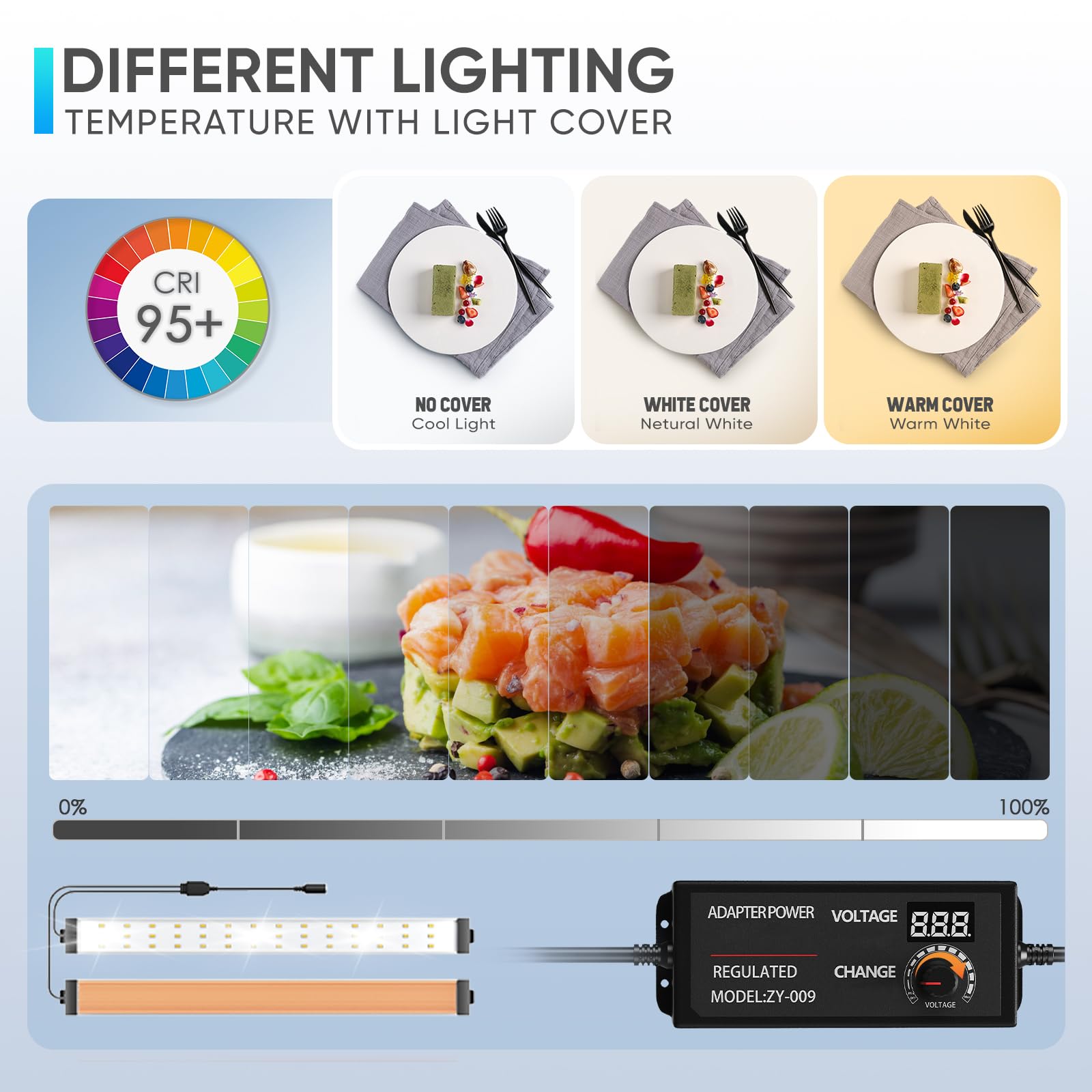 Light Box Fotografico 40x40cm Con 120 LED | Studio Portatile Per Foto Professionali | Con 6 Sfondi E Dimmer - Foto 8