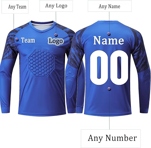 Miniatura 2 de Camiseta de portero acolchada personalizada, camiseta de portero personalizada, uniforme de portero para niños, jóvenes, adultos