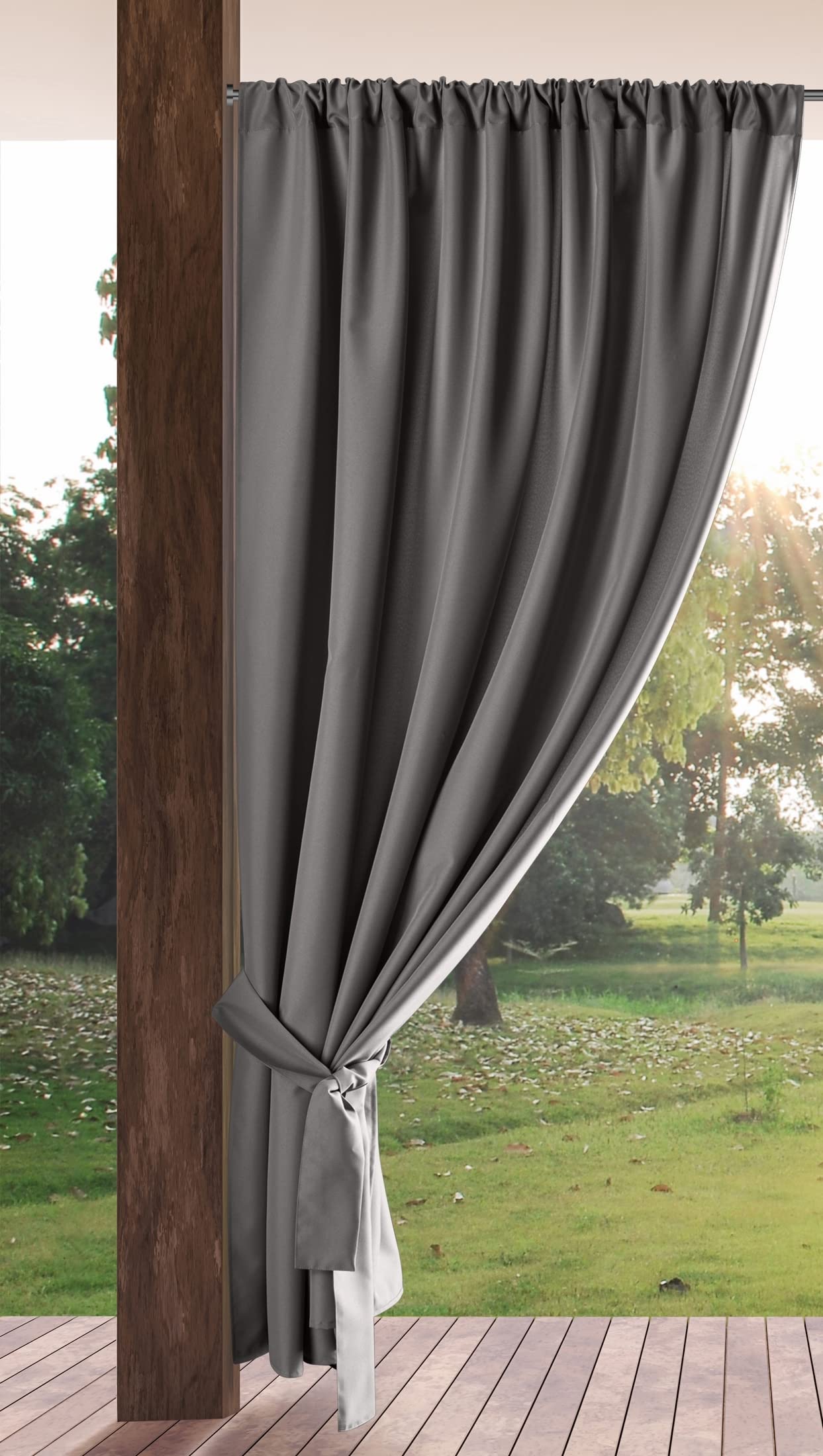 Eurofirany GARDEN Tenda per Esterni con Tasca Per Asta - 1 Pezzo. Tende impermeabili per Terazze, Tenda per Gazebo Pergolata Patio Balcone, Protezione Solare e Privacy, 155x200 cm, Grigio Scuro - 1
