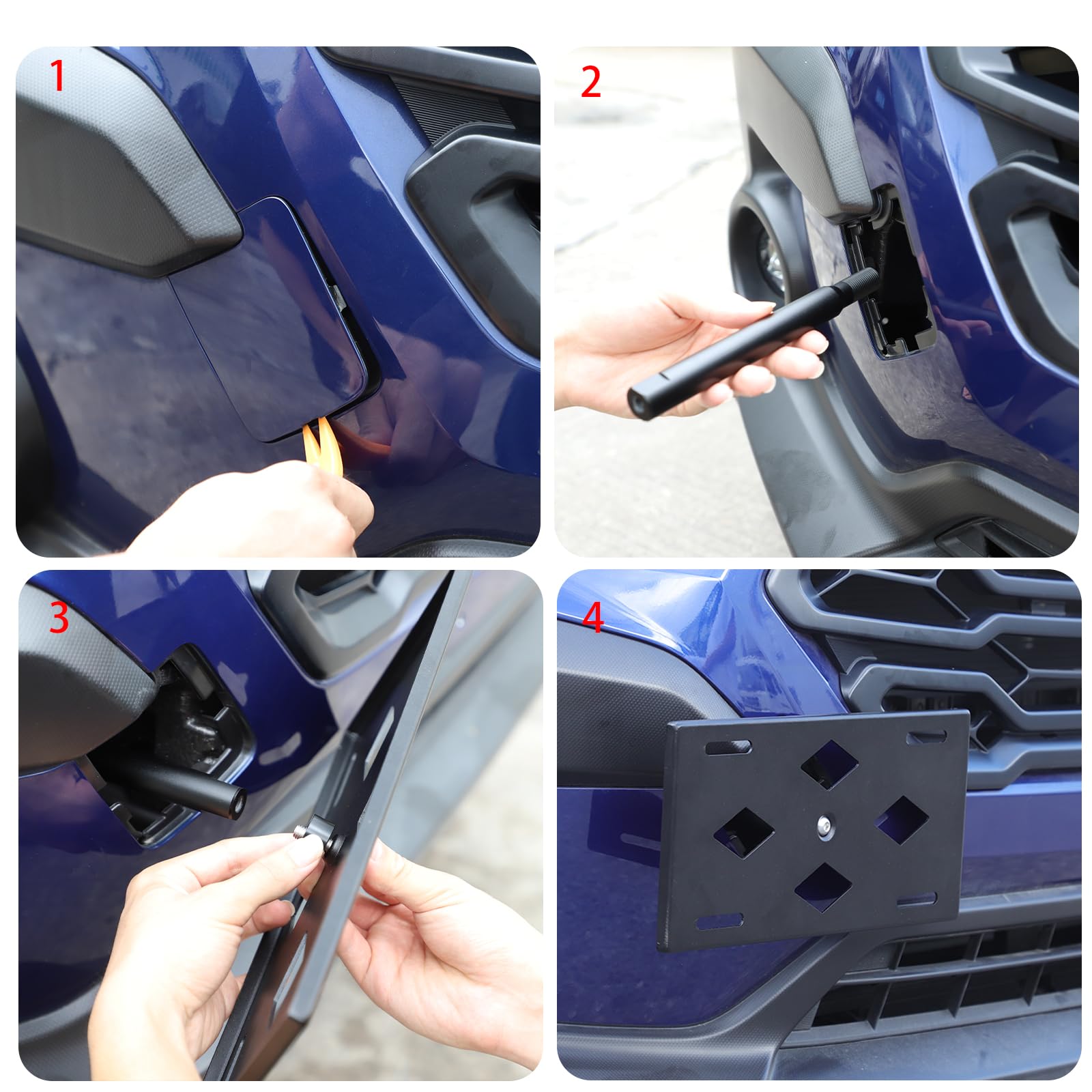 Front License Plate Bracket For Subaru Crosstrek 2024+ – No-Drill Tow Hook Mount - View #12