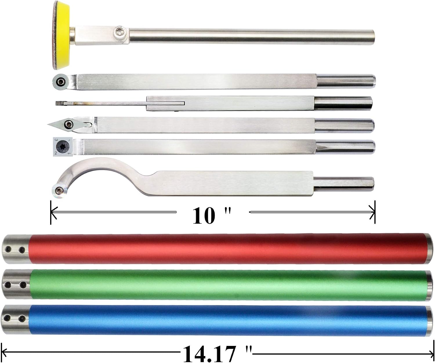 Tесh Dеаlѕ 🔥 Carbide Tipped Woodturning Tools DW-9 Carbide Wood Lathe Tools 6pcs Hollower Rougher Detailer Finisher Sander Made of Stainless Steel and 3pcs aluminium alloy Handle and Carbide Cutters and Sandpapers