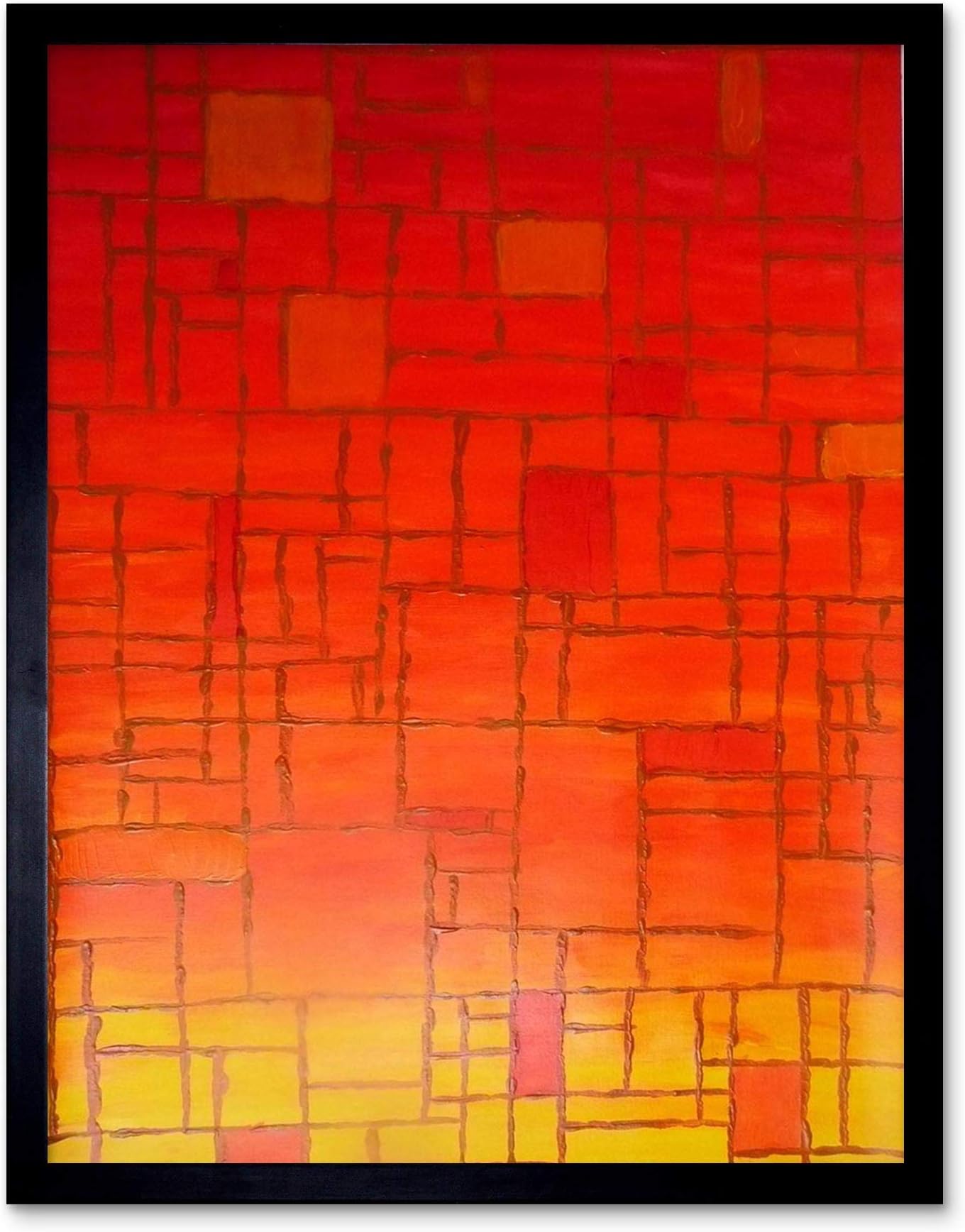 Piet Mondrian Abstract Red Old Master Painting Art Print Framed Poster Wall Decor 12x16 inch
