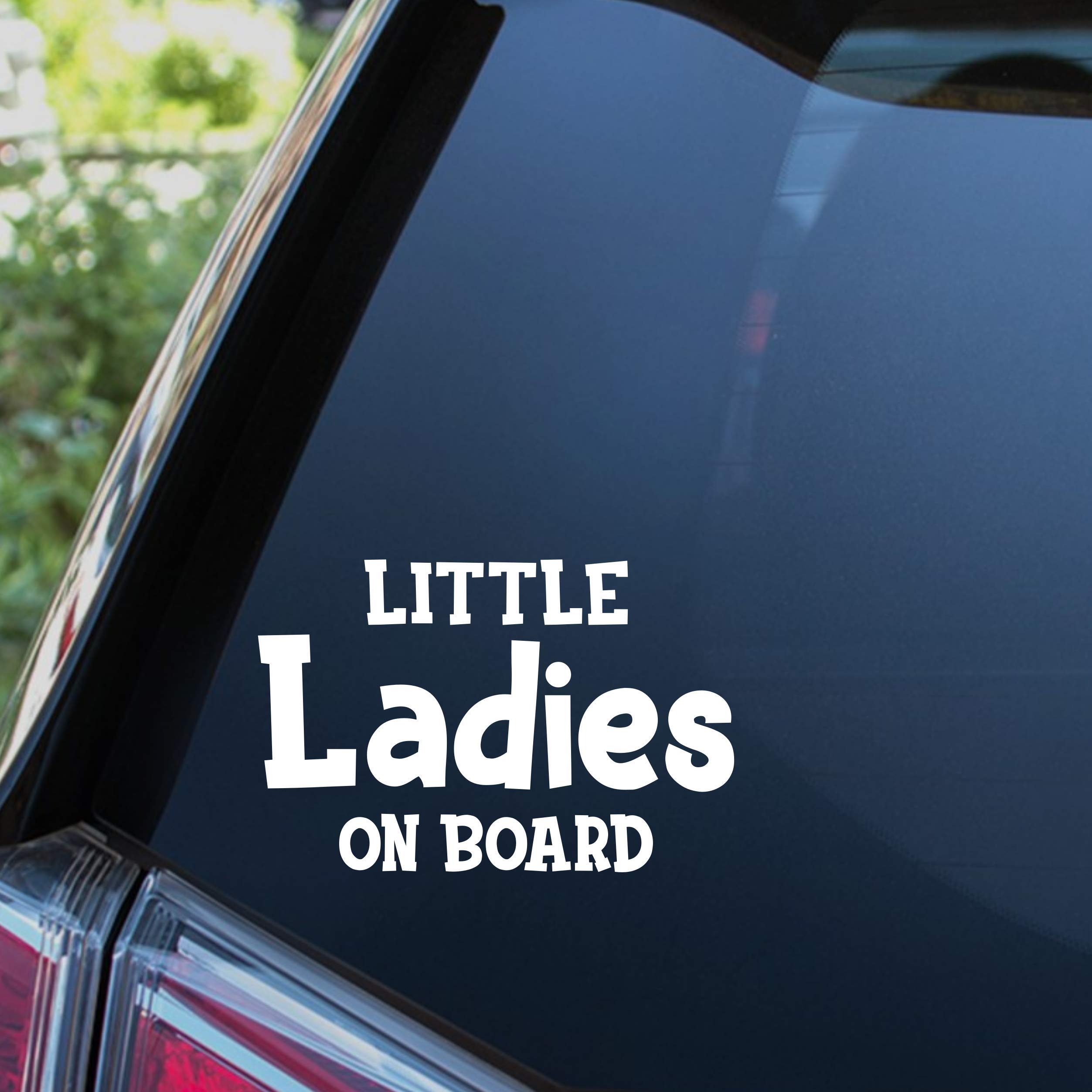 38K Vinyl Graphics Women's White Little On Board Sticker Baby Child Children Girls Funny Car Decal