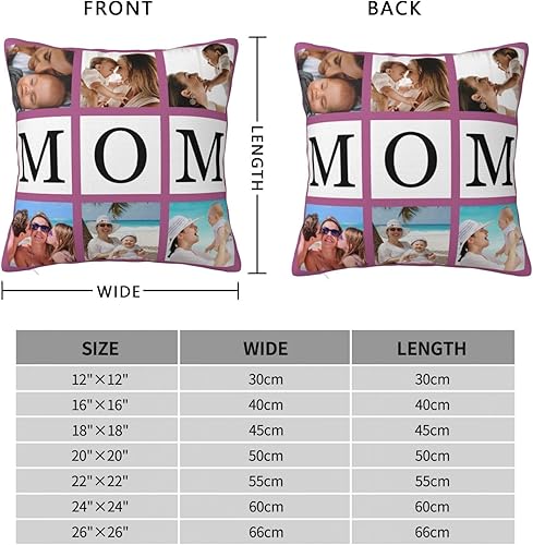 Miniatura 2 de Funda de almohada personalizada con fotos con collage de Best Mom Ever, funda de cojín personalizada para el día de la madre, aniversario, boda,