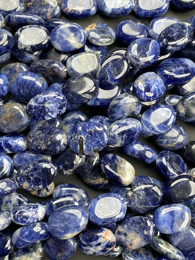 Sodalite naturelle en perles ovales pour bracelets d'été DIY