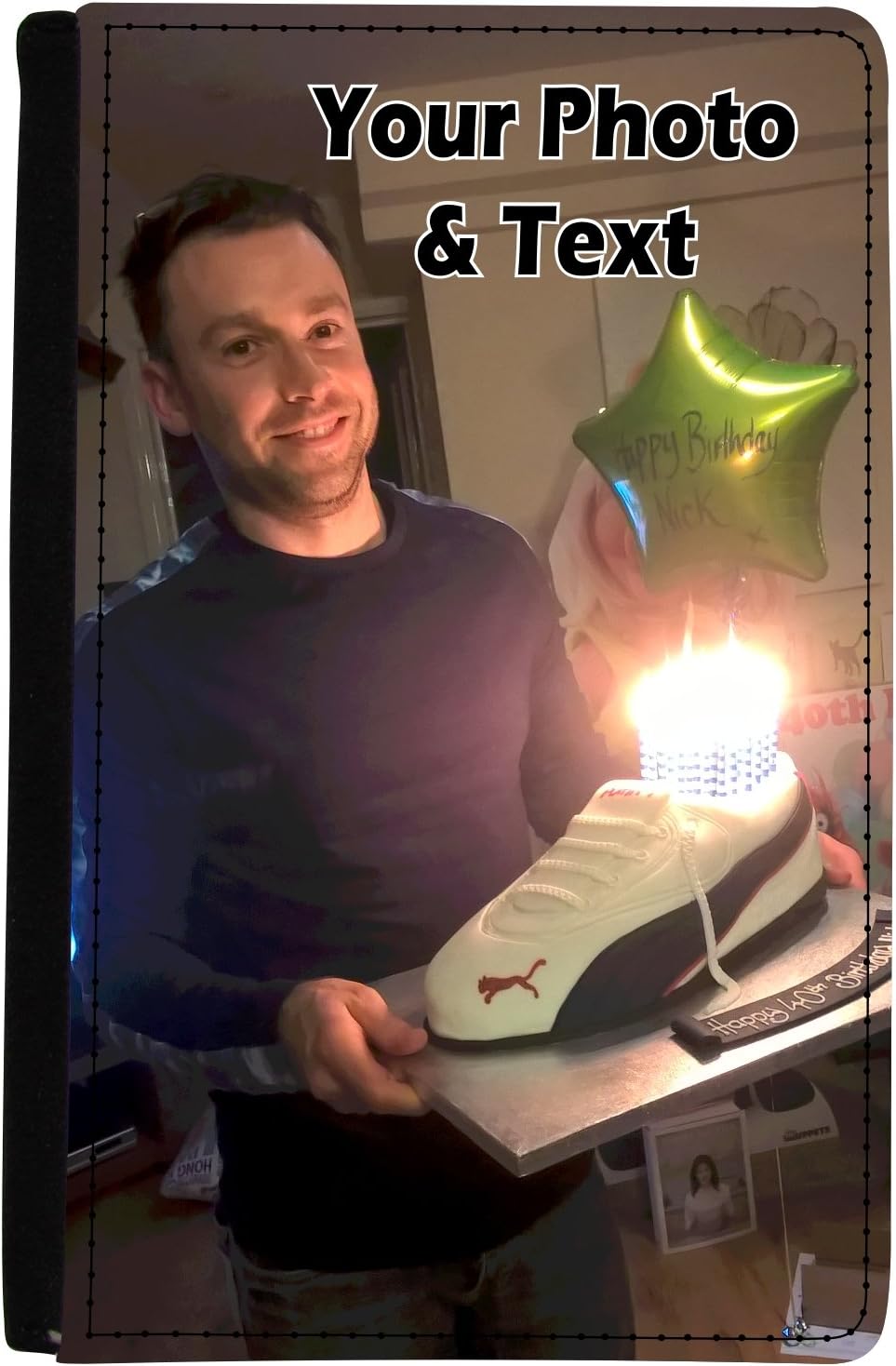 PRESENT2FUTUREPersonalised Your OWN Photo Print Passport Faux Leather Cover/Holder