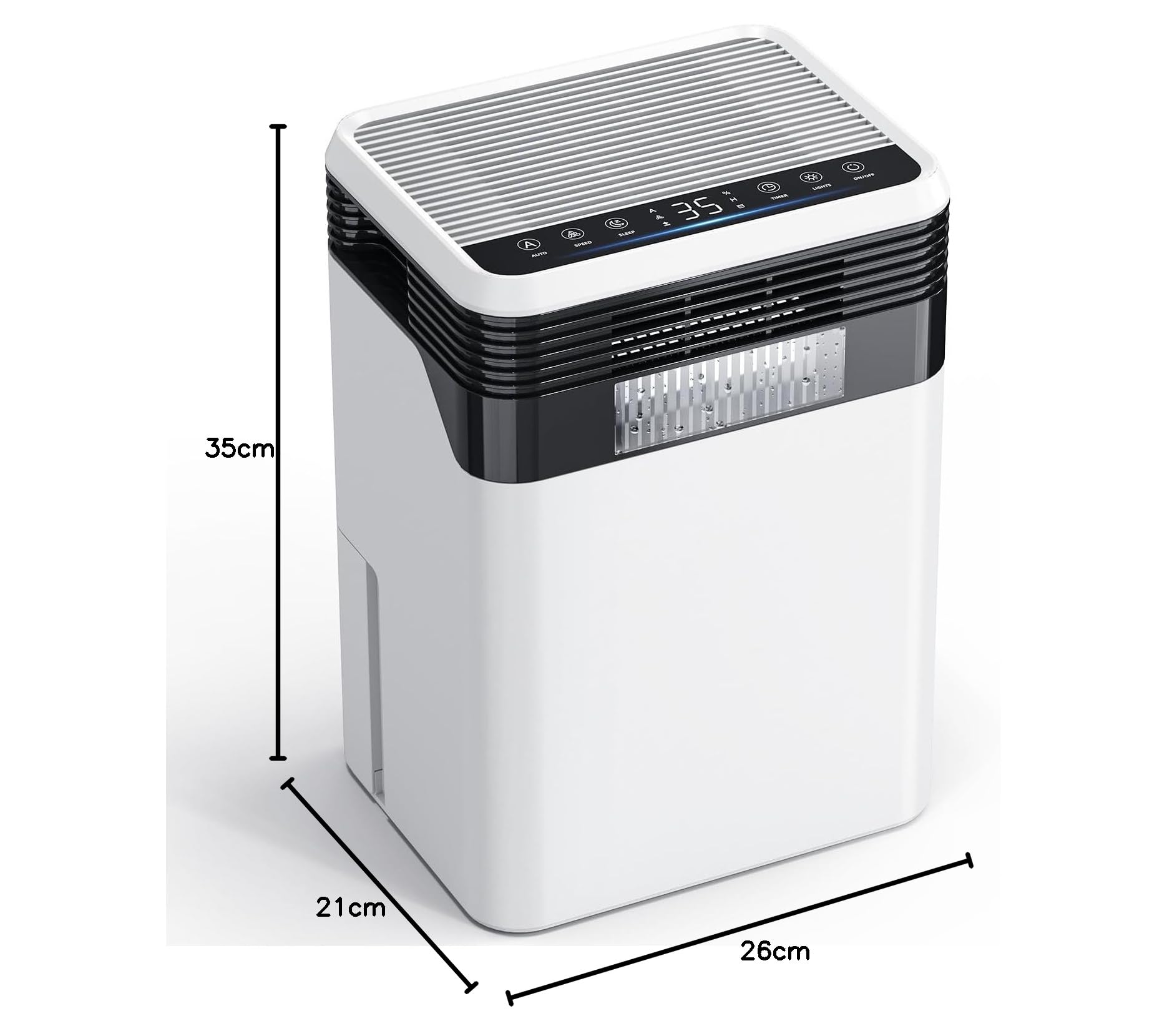 Deumidificatore, 3000ML Deumidificatore Casa, Sbrinamento Automatico, 3 Modalità, Modalità Notte, Silenzioso 33dB, Timer 24h, Display Intelligente Umidità, Portatile, Camera da Letto, Bagno