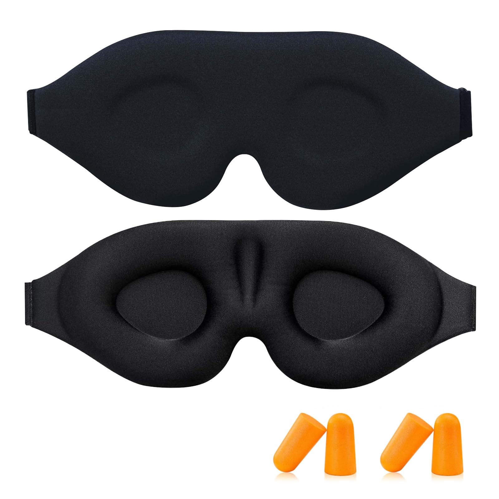 Sleep Mask for Women & Men, 100% Blackout Eye Mask with 2 Pairs Ear Plugs, Zero Pressure 3...
