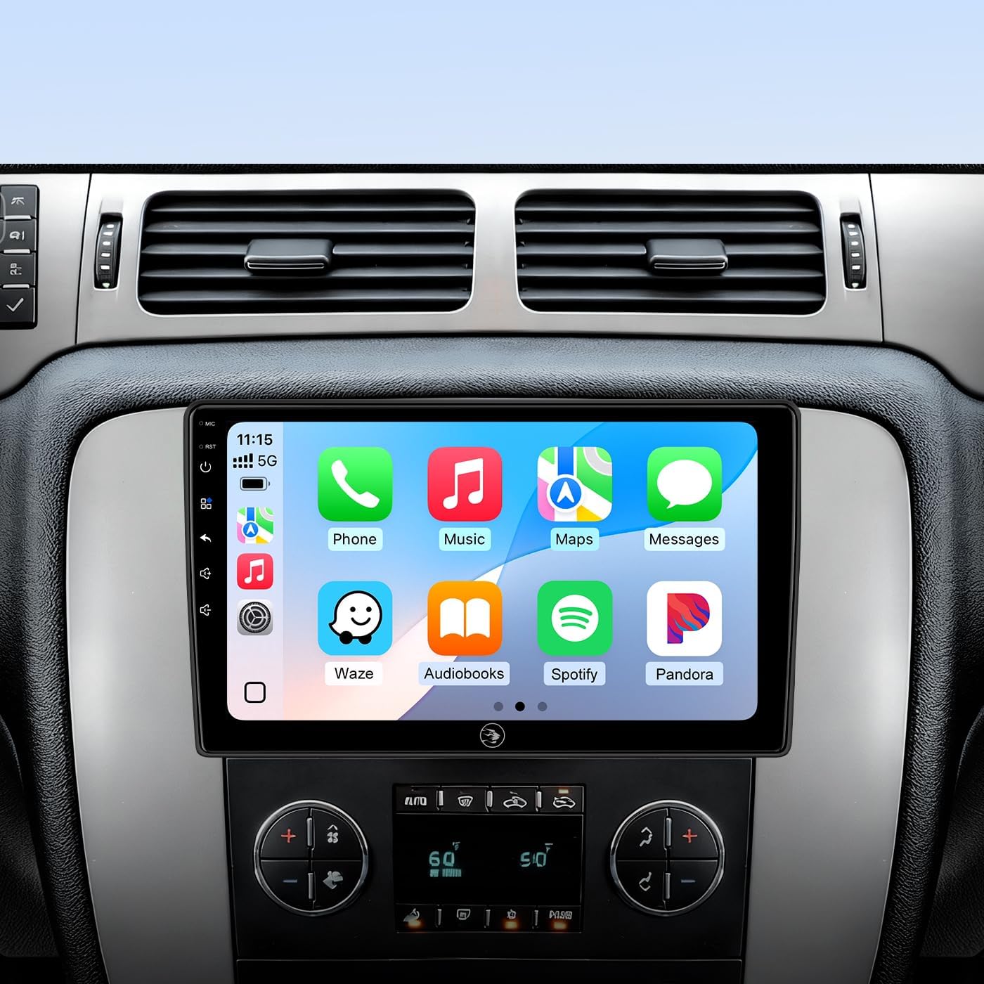 10.2'' Car Radio Stereo for Chevy Silverado 2007-2013 GMC Sierra Yukon Chevrolet Buick Enclave Upgrade 5G WiFi 2+64G Wireless Carplay/Android Auto/GPS/Bluetooth/FM Radio/1080P SWC