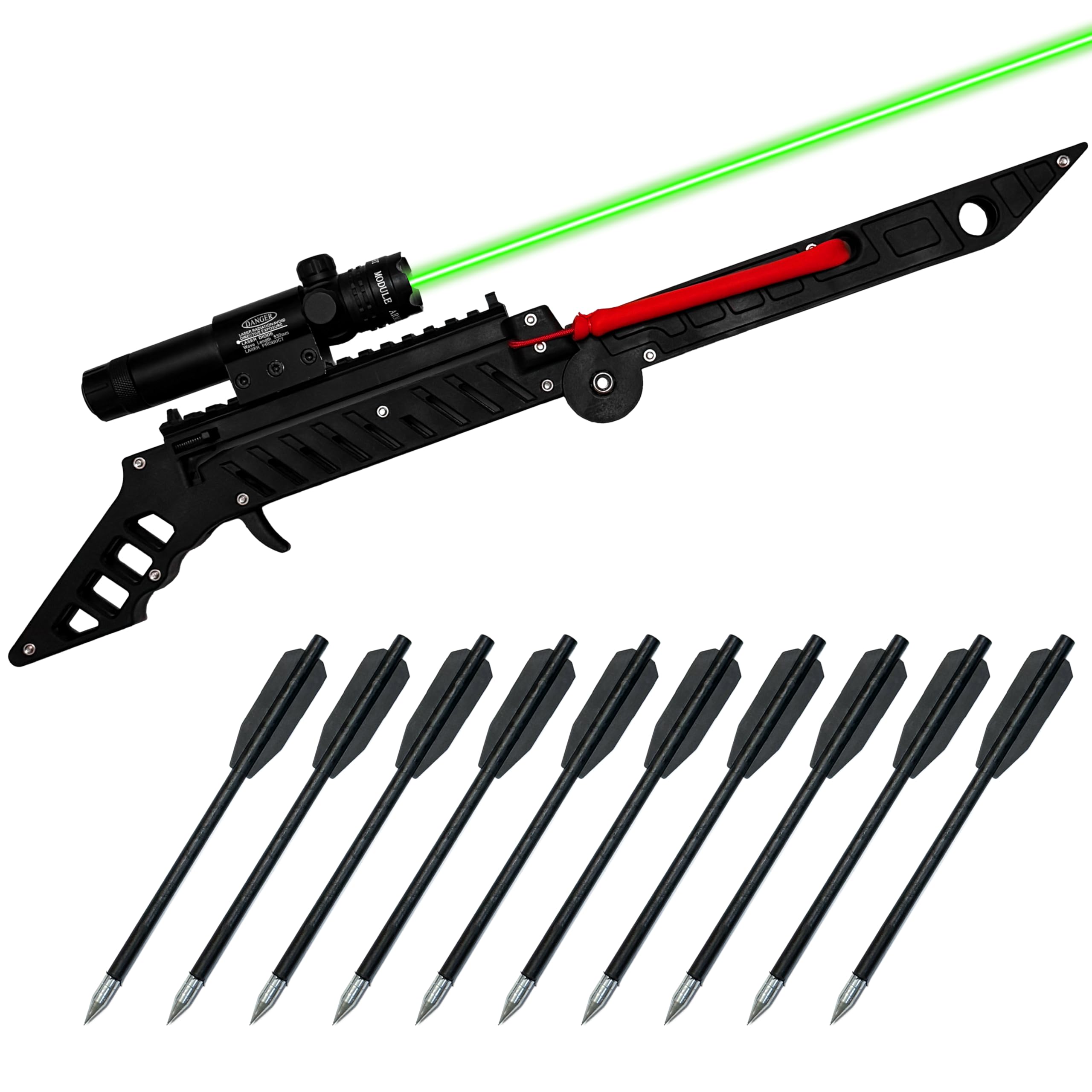 Photo 1 of Folding Crossbow Professional Training Portable Easy Storage Lightweight Archery Equipment for Adults Target Practice (Laser Folding Crossbow Pro)