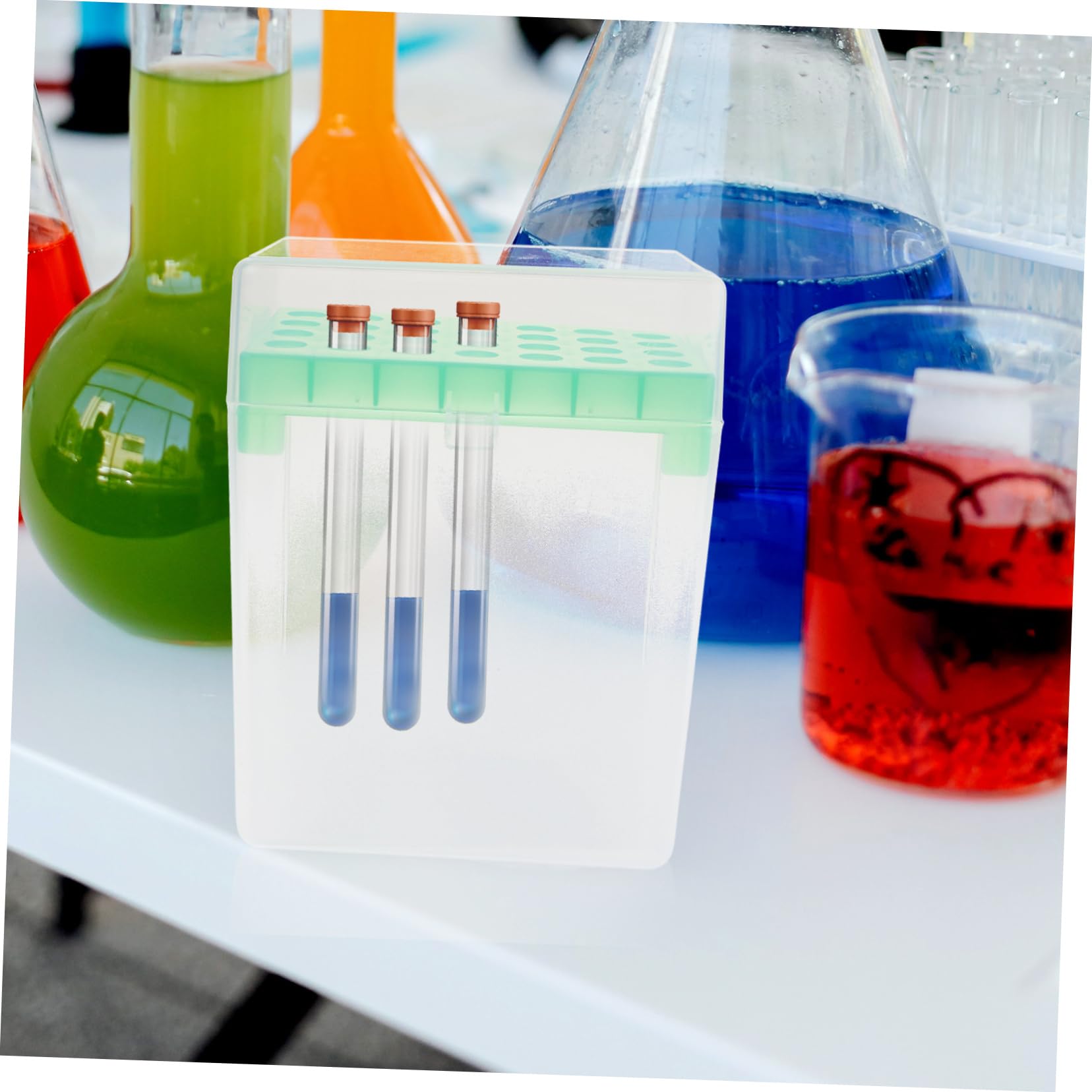 SOLUSTRE 5kawałki Pojemnik Próbówki Otworów Plastikowy Organizer Do Testów Laboratoryjnych Szczelne Przechowywanie Próbek Wielofunkcyjny Pojemnik Akcesoria Laboratoryjne