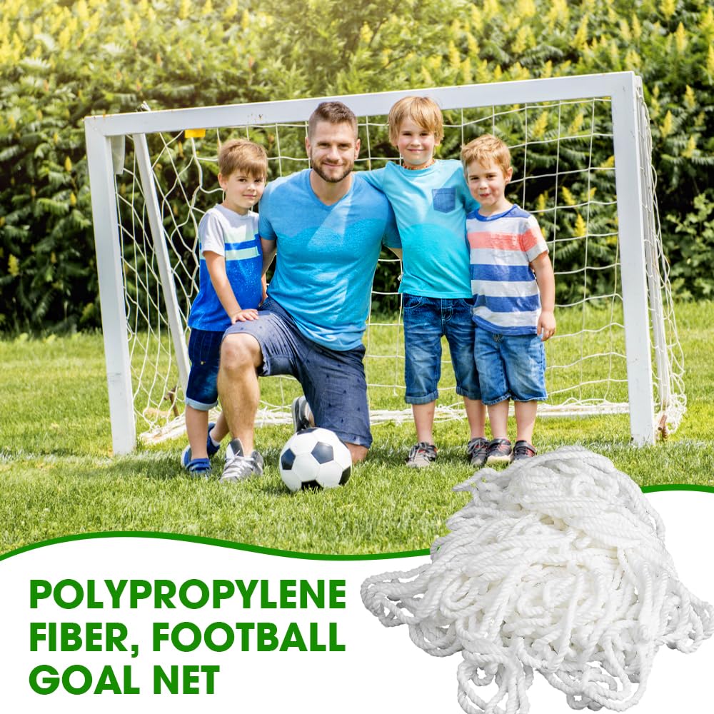 mizikuu Fußballtornetz 1.2 * 0.8m, Faser Fußball-Tornetz Weiß für 3er-Spielfeld Leicht Tragbar Einfache Montage PP-Material Robustes Fußballnetz für Training Garten