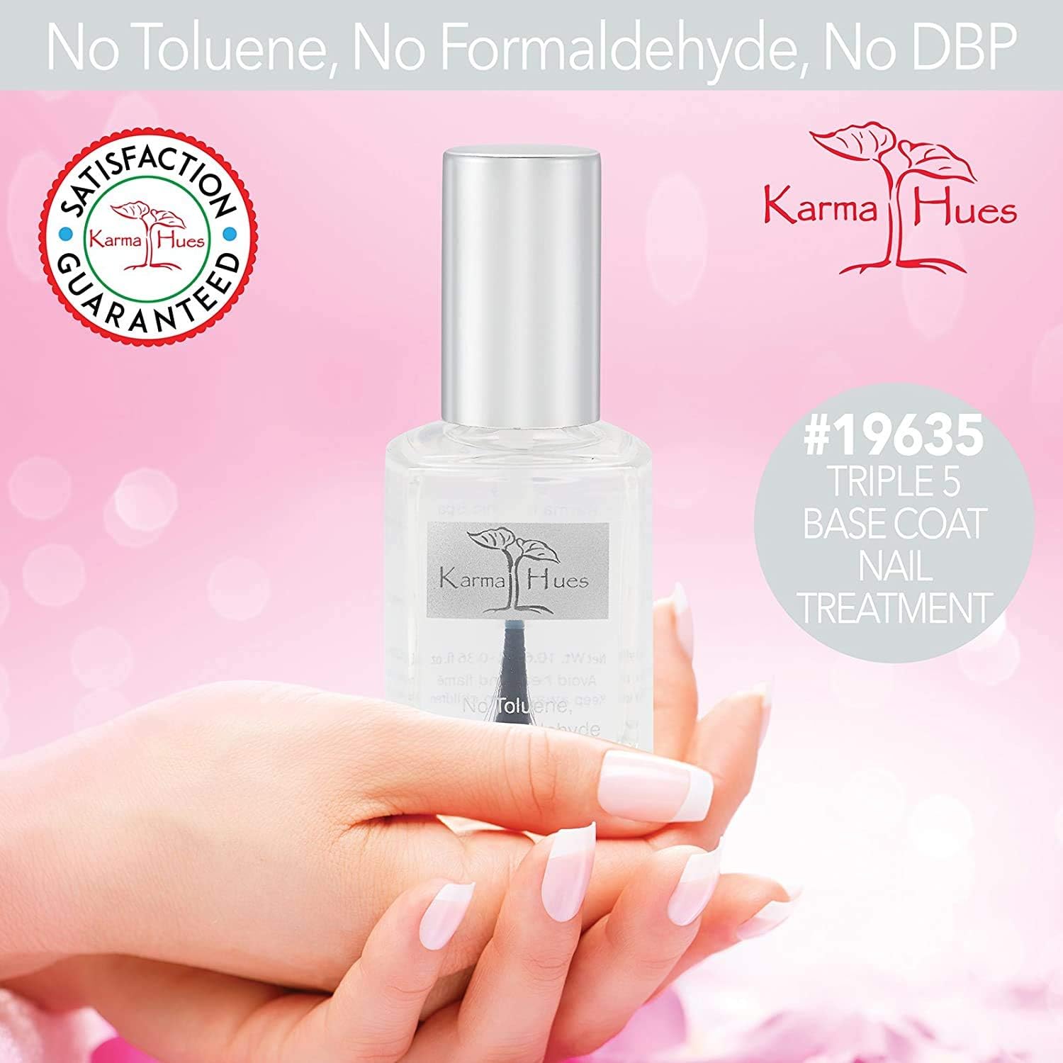 karma organic Natural Nail Polish Color with Triple 5 Base Coat Non-Toxic Nail Treatment Vegan Cruelty-Free
