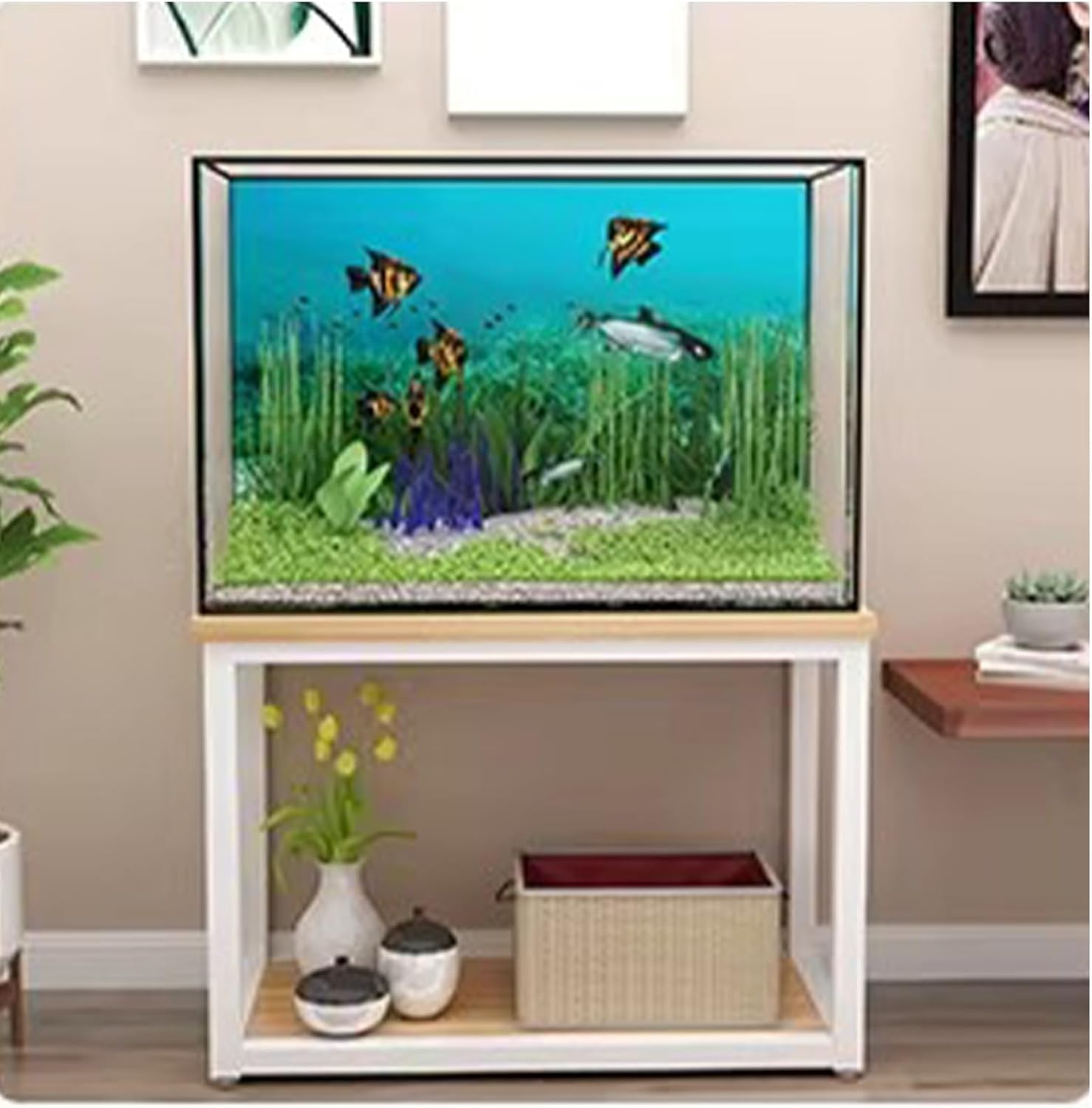Reinforced Aquarium Stand & Tank Base Cabinet, High Load Capacity and Wear-Resistant, Ideal for Offices, Studies, Dining Rooms, Hotels, and Living Rooms