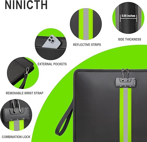 Miniatura 4 de Bolsa de documentos impermeable ignífuga de 5200  con cerradura y cremallera, bolsa de dinero resistente al fuego impermeable, adecuada para