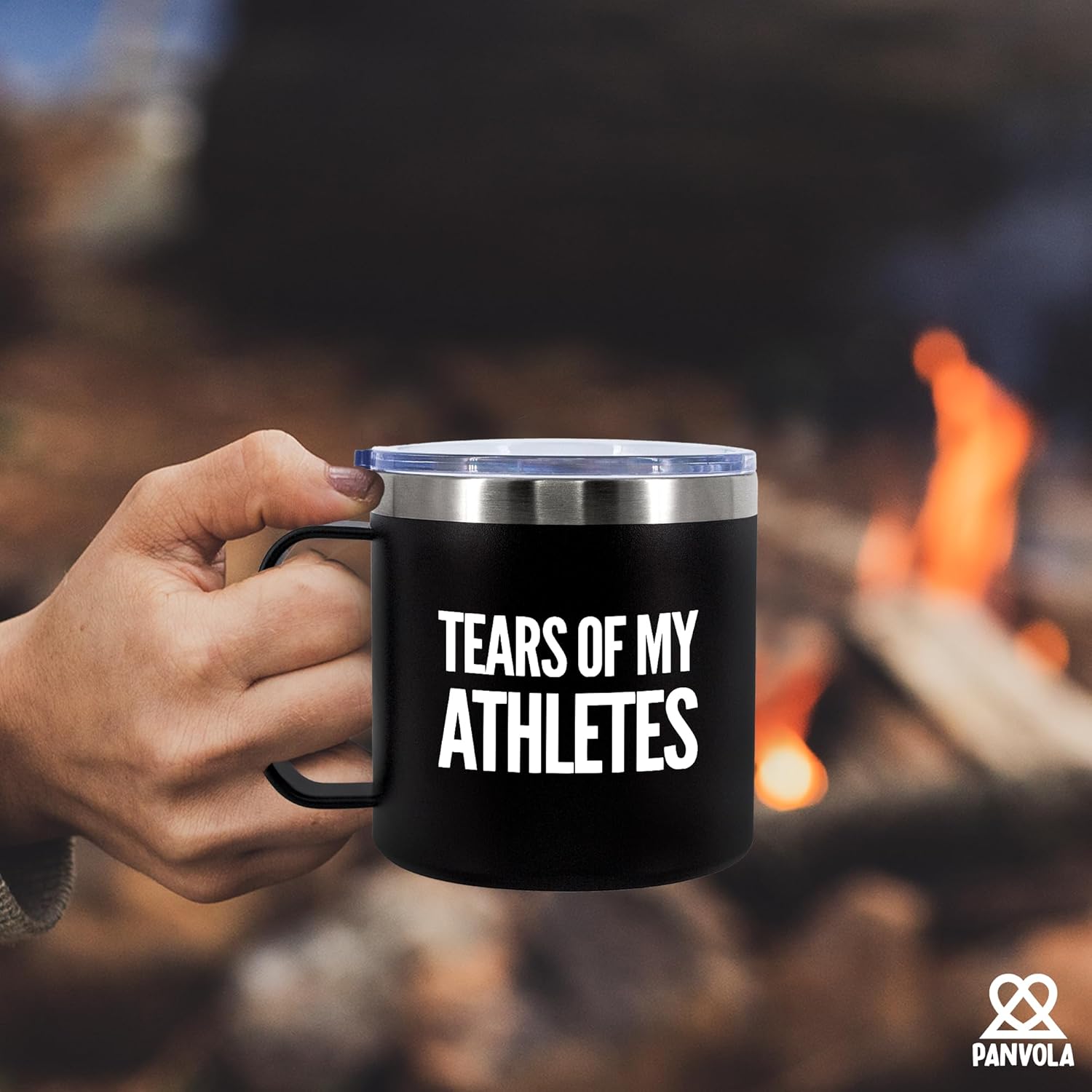Panvola Tears of My Athletes Coach Gifts for Men Women Athlete Trainer Gifts Sports Team Manager Insulated Coffee Mug with Handle and Lid Camping Travel Thermal Mugs 14 oz Black - Image 6
