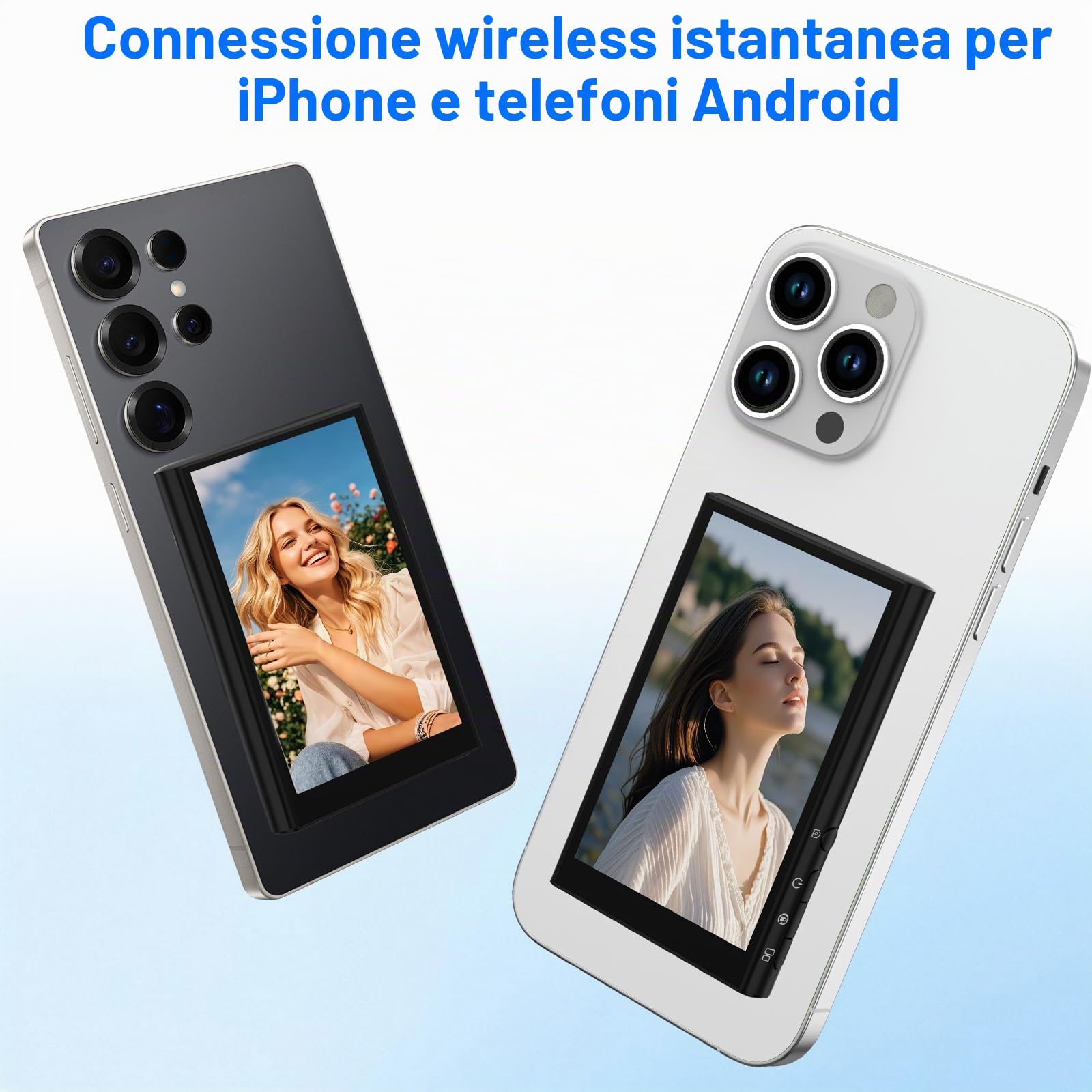 Schermo Monitor Selfie per Vlog, 1080P Schermo Selfie per iPhone & Android, Sincronizza Senza Fili la Fotocamera Posteriore con Supporto Magnetico, Telecomando Bluetooth per Vlog Live Stream TikTok