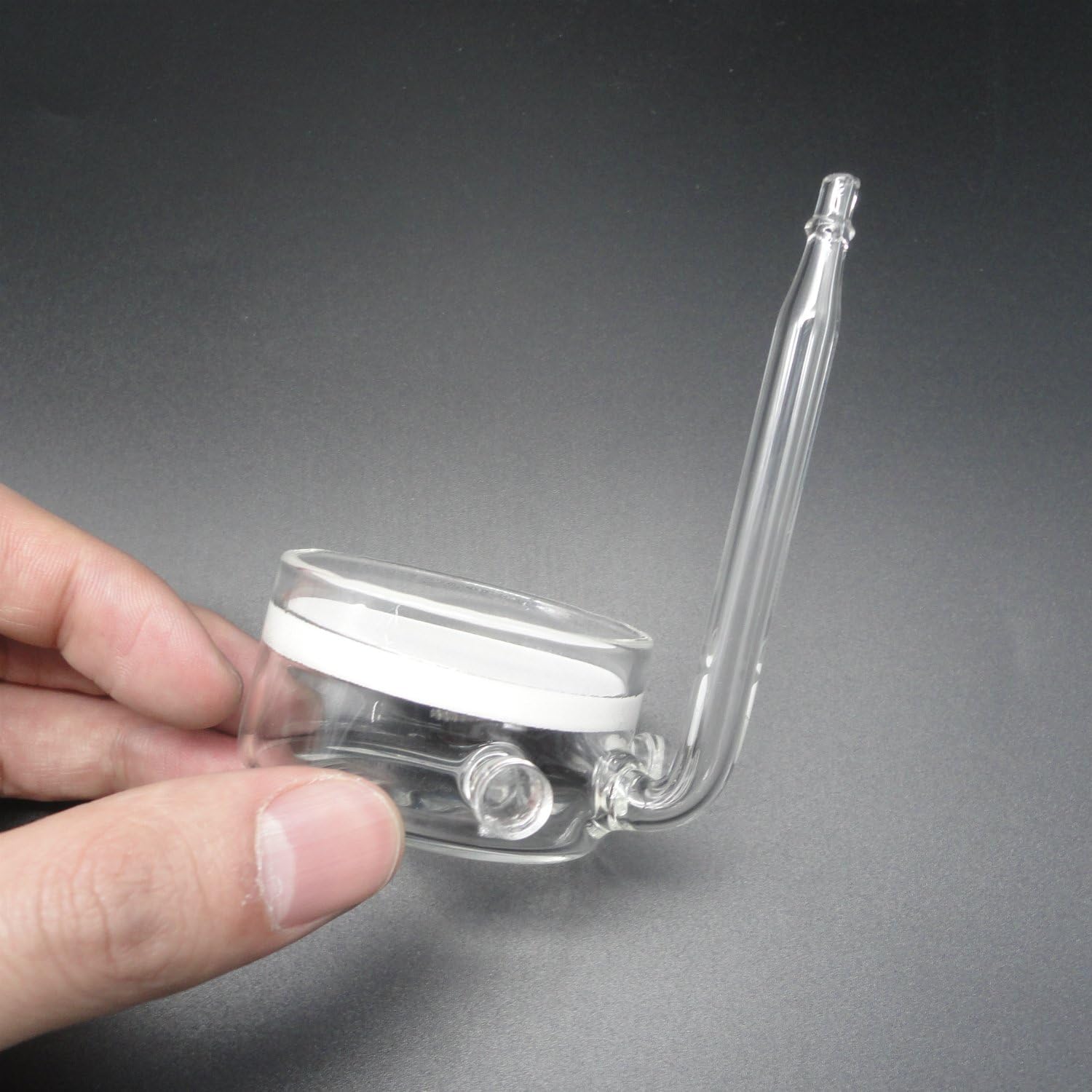 Difusor de CO2 de vidrio polen con tubo de conexión en forma de U para tanque plantado de acuario (2 pulgadas para 50-80 galones de EE. UU.)