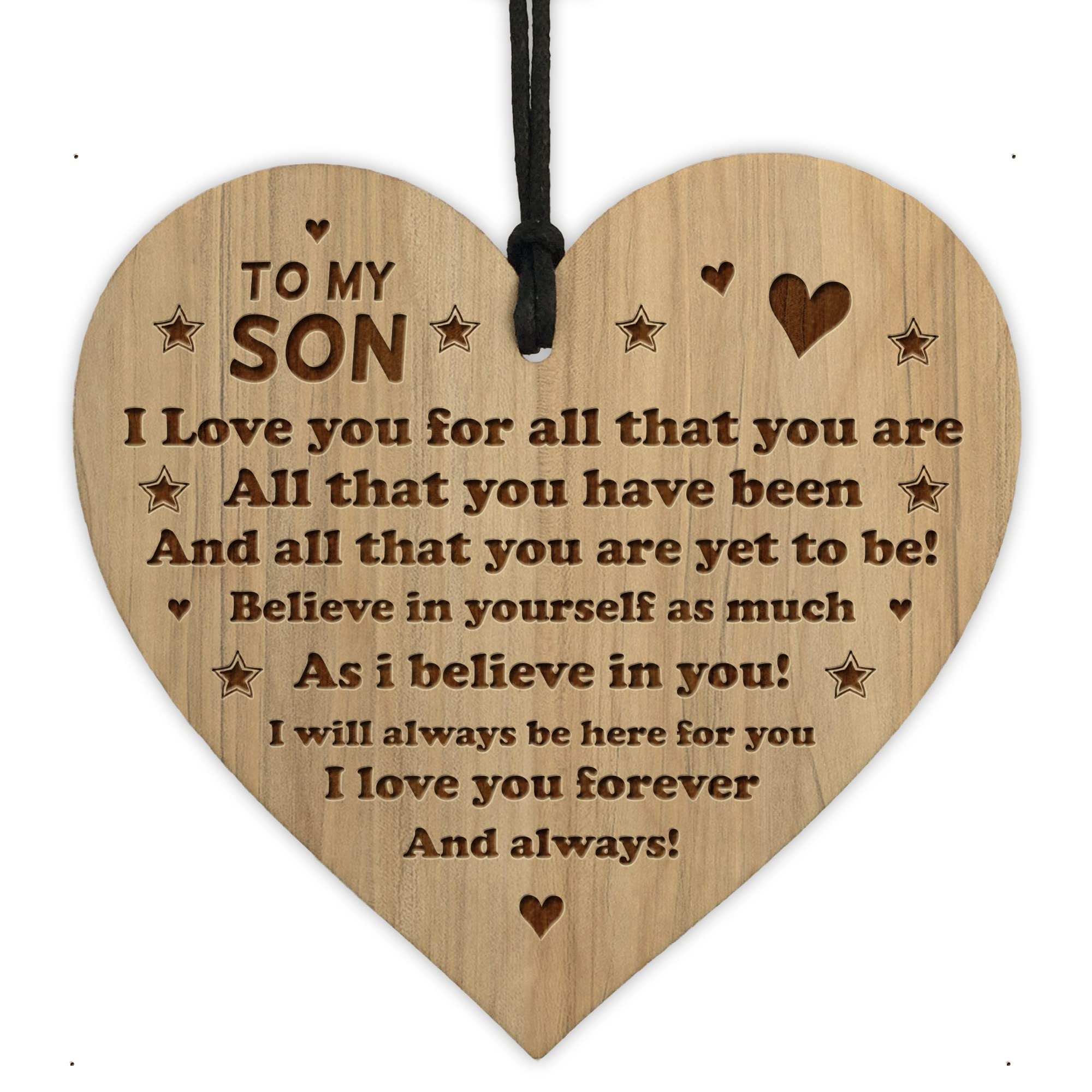 Red Ocean TO MY SON Birthday Christmas Gifts Engraved Heart Son Gift From Mum Dad Keepsake