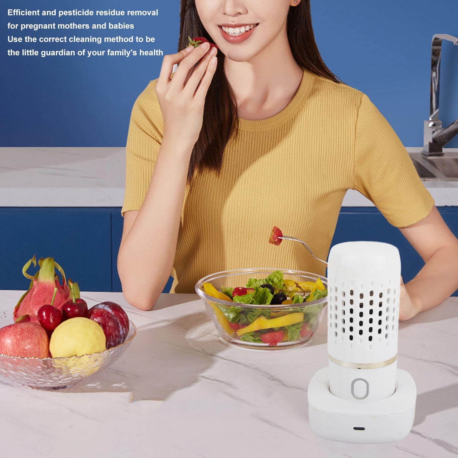 Groente- en Fruitreiniger, Groentewasmachine, Capsulevorm Fruit- en Groentereiniger, voor Het Grondig Reinigen van Fruit, Groenten, Rijst, Vlees