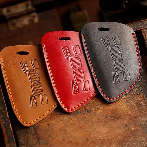 Miniatura 5 de ontto Funda de cuero para llave BMW con llavero compatible con BMW X1 X3 X5 X6 1 2 5 7 Series, Marrón
