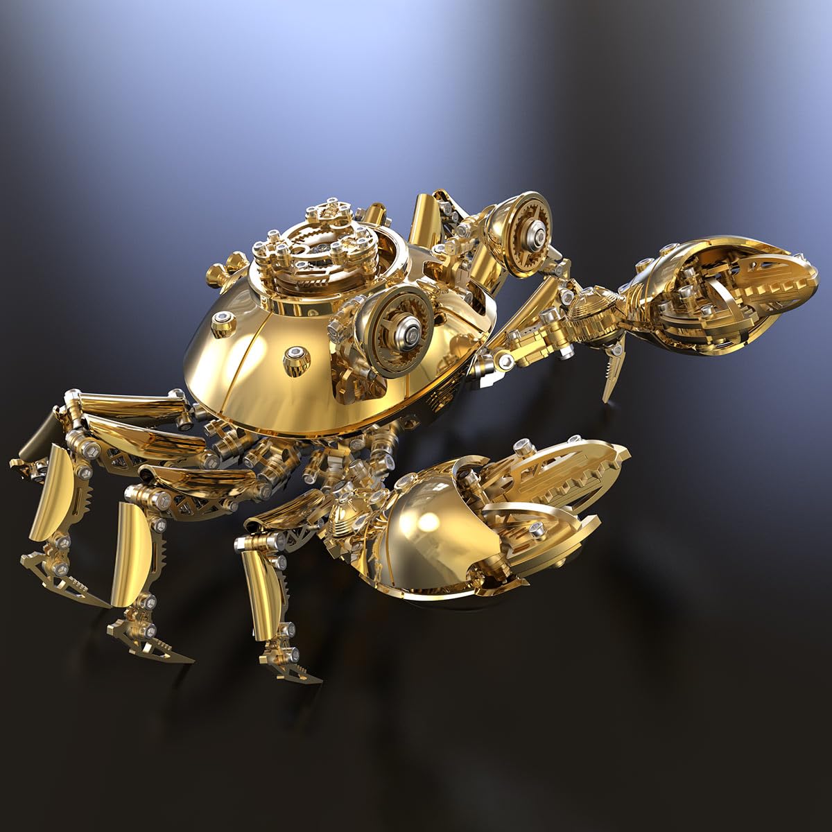 Kit de modélisation 3D d'un crabe mécanique en métal, sculpture animale, steampunk DIY, objet de collection et cadeau (666 pièces)