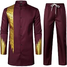 LucMatton Mens African Attire 2 Piece Set Dashiki Outfit