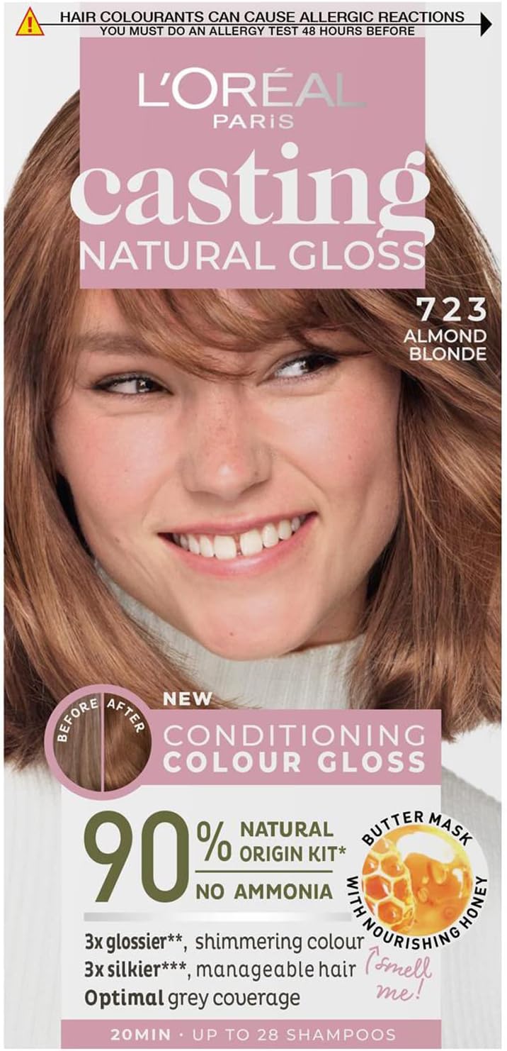 L’Oréal Paris Ammonia Free SemiPermanent Hair Dye, 723 Blonde Amande