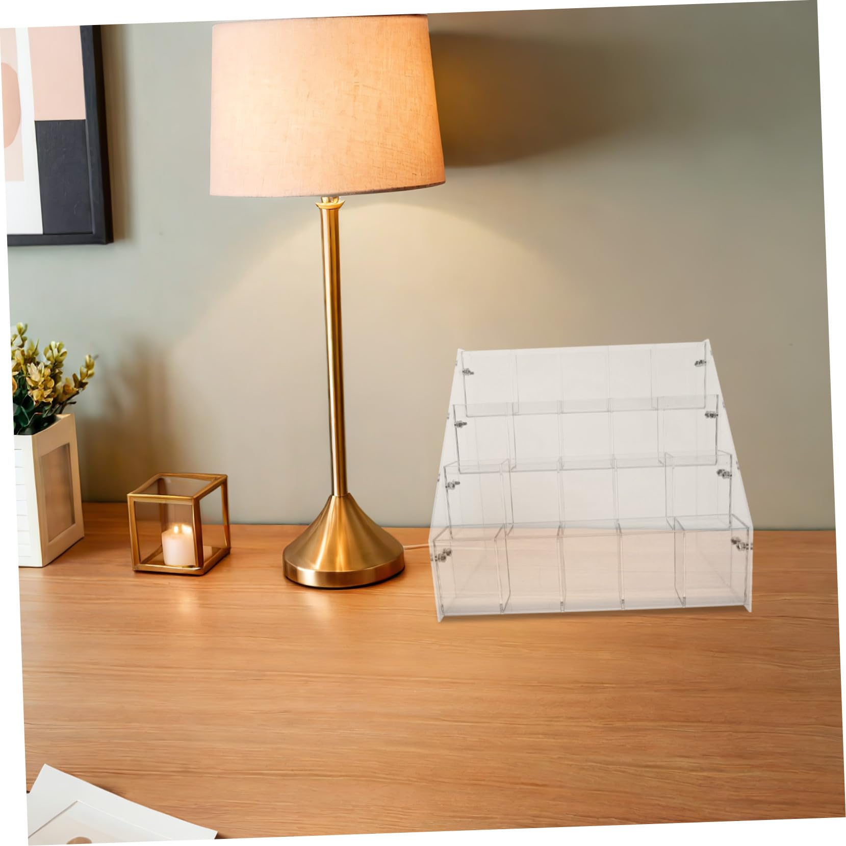 4nivel Expositor de Bolígrafos Acrílico Transparente Compartimentos para Escritorio Organizador de Papelería para Oficina y Útiles Escolares para Almacenar Bolígrafos y Brochas
