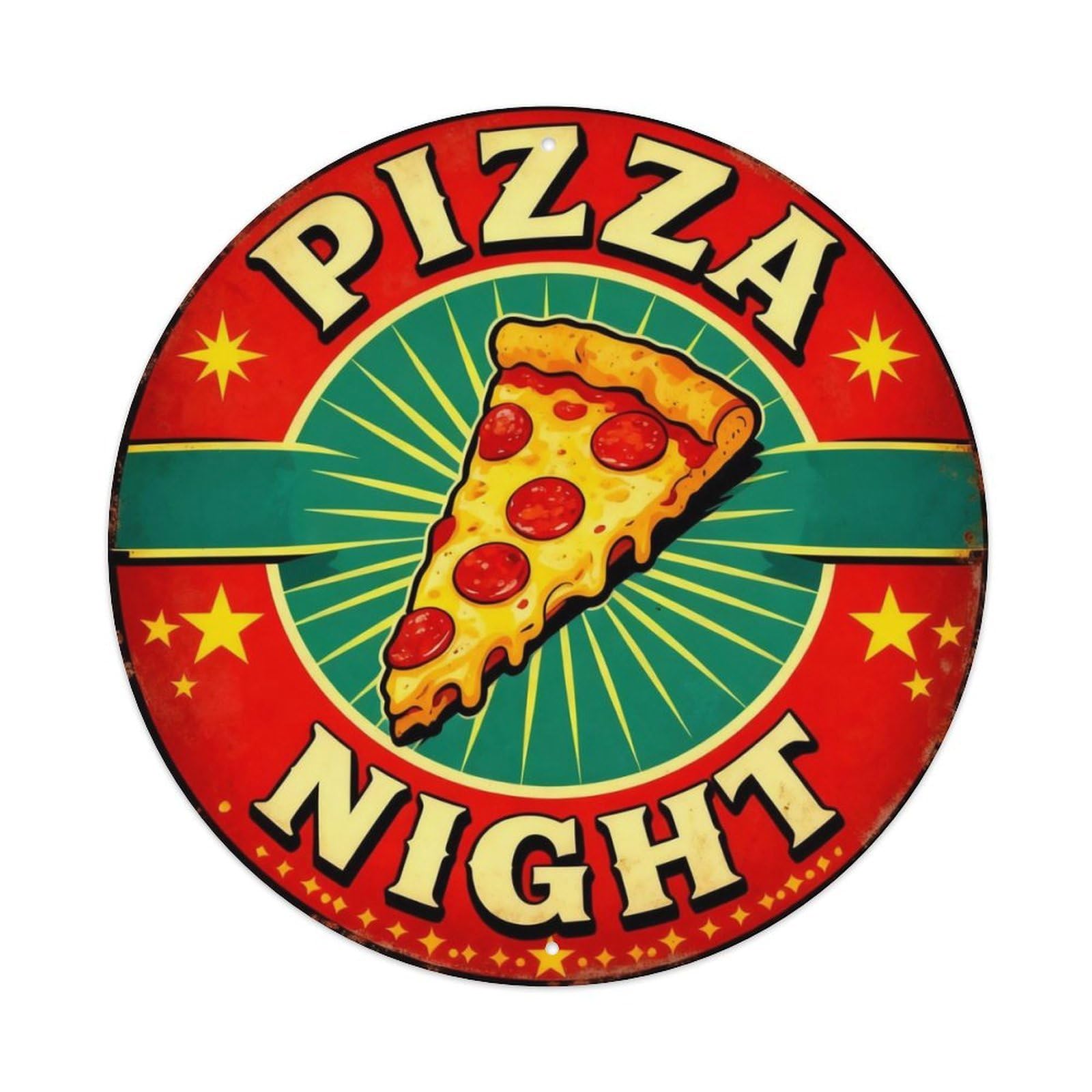 Pizza Night Home Sign Metal Tin Sign Plaque