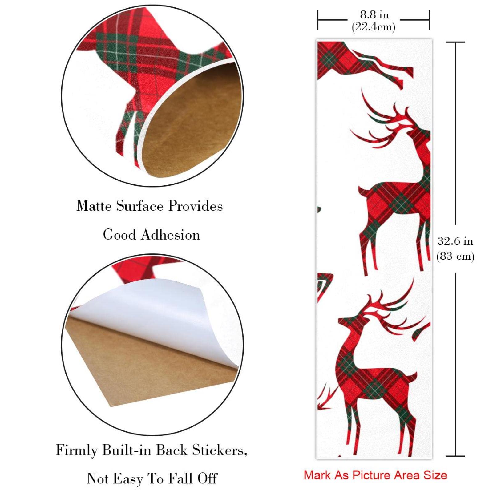 Red Plaid Deer Skateboard-Griptape Bogen Schleifpapier Longboard Aufkleber Roller Deck Sandpapier