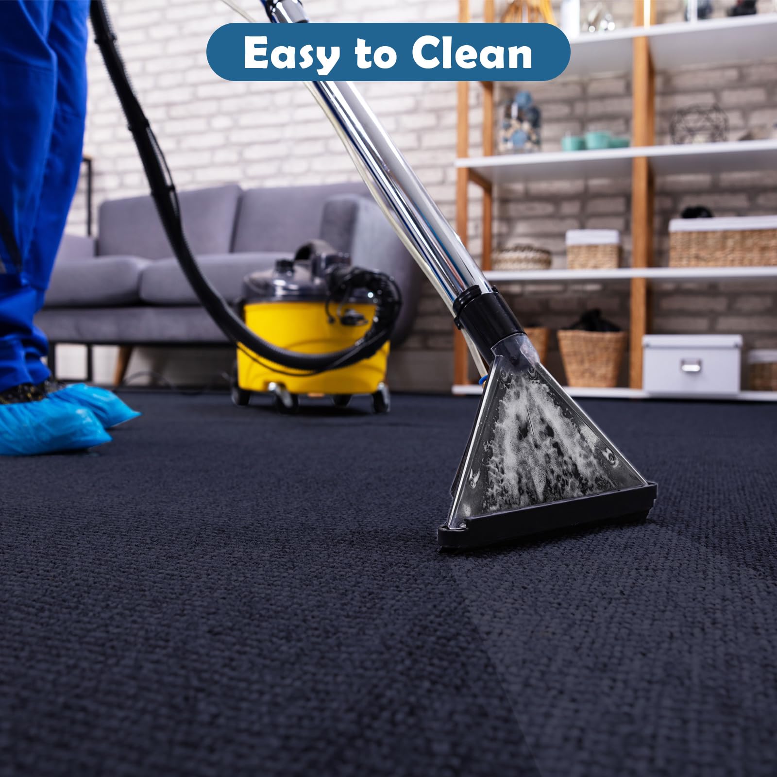 Selbstklebende Teppichfliesen, 30 Stück, blau, 30 x 30 cm, rutschfest, strapazierfähig, quadratisch, leicht anzubringen und zu verlegen, ideal für Büro, Wohnzimmer und Schlafzimmer, zum Abdecken von